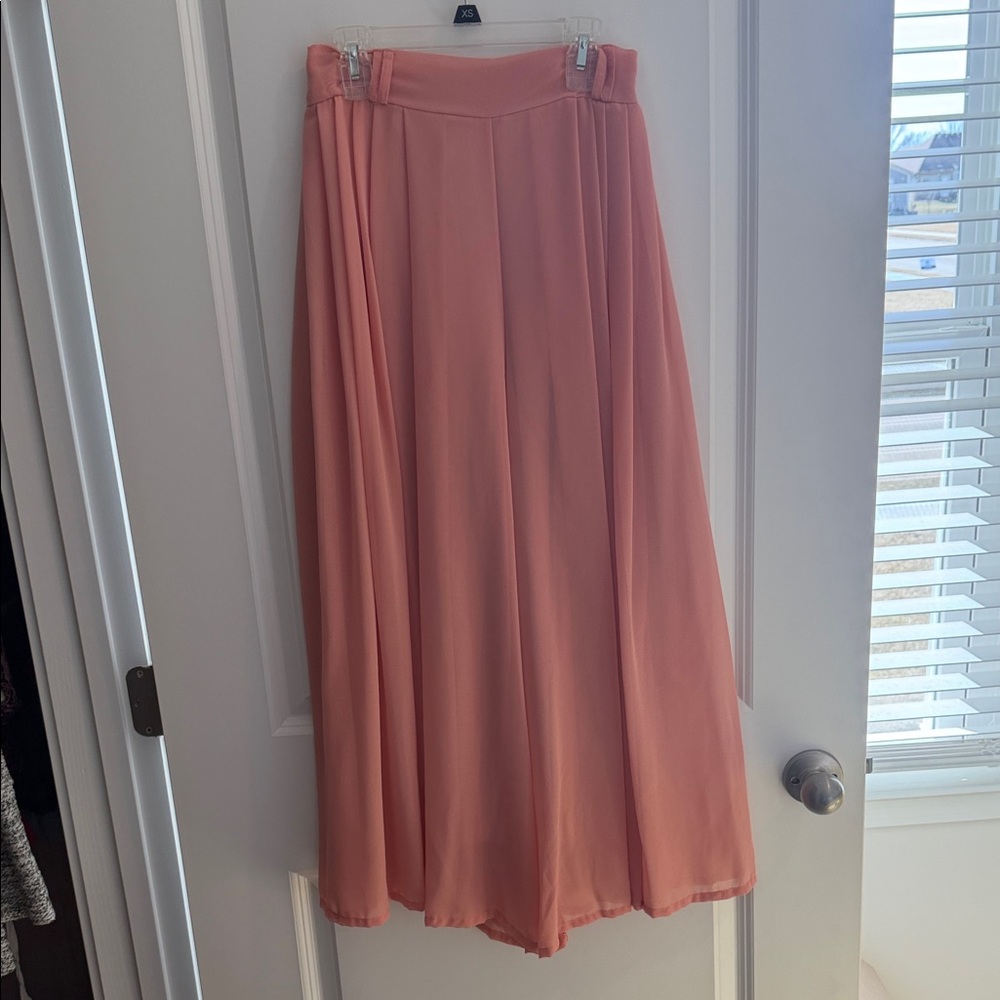 Elegant Peach Maxi Skirt